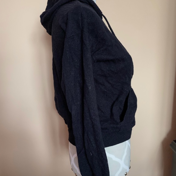 Brandy Melville esc zip up hoodie mouse embroidery black - Picture 3 of 4